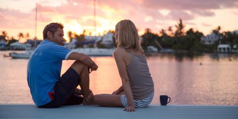 Couple enjoying sunset in Bahamas