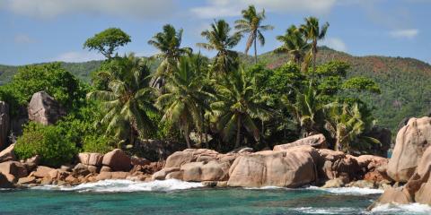 Seychelles rocky beach
