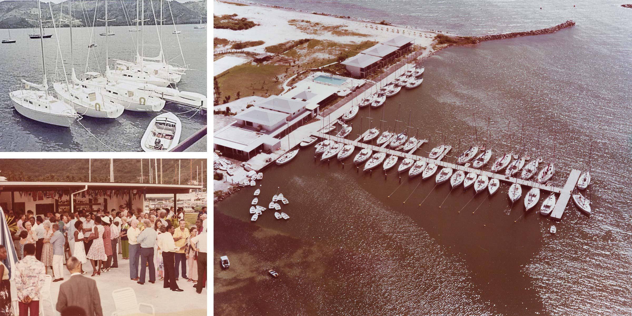 The Moorings BVI base in the 1970s and 80s